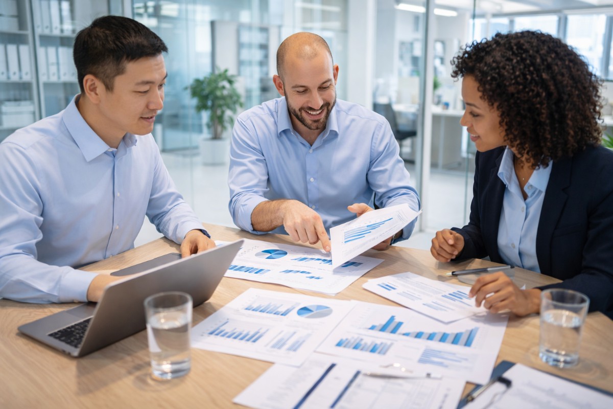 Financial advisor consulting with client